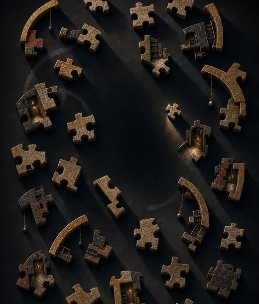 An open central void remains between separated pieces.