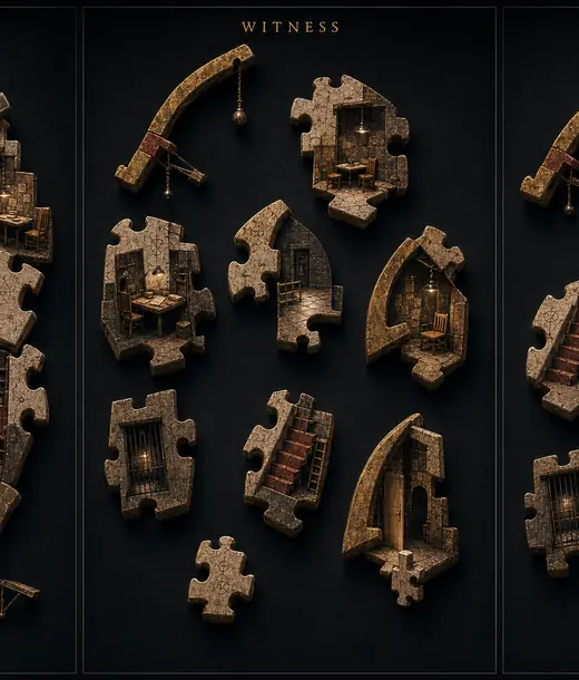 A triptych of pressure, witness and common ground built from fragmented stone.