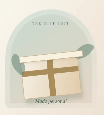 Illustrated gift box taken from The Gift Edit existing interactive design preview